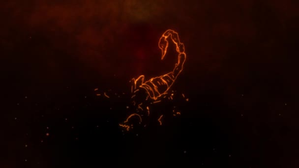 Video of fiery scorpion digital animation — Stock Video