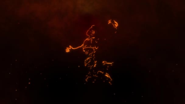 Rajzfilm kosárlabda játékos mozog csöpög — Stock videók