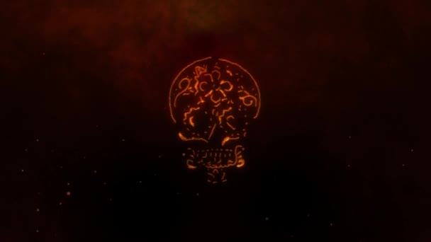 Laser di animazione del cranio del messicano — Video Stock