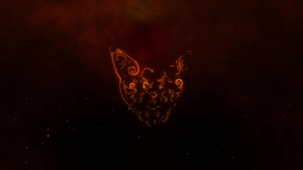 猫在火焰上的数字动画 — 图库视频影像