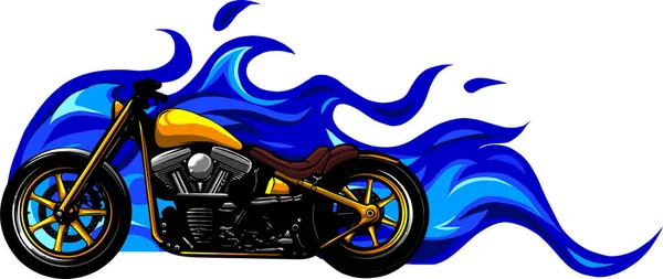 Custom motorcycle with flames vector illustration design — Stock Vector