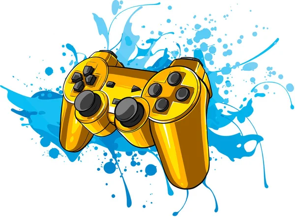 Jeu Joypad avec des taches colorées illustration vectorielle — Image vectorielle