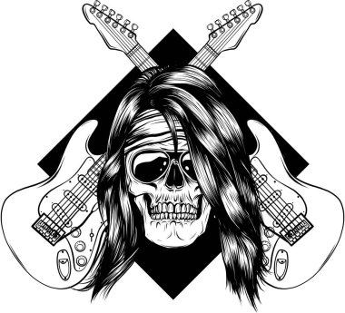 insan kafatasının siyah ve beyaz renklerini çiz