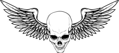 Kuş kanatlı Kurukafa 'nın vektör çizimi