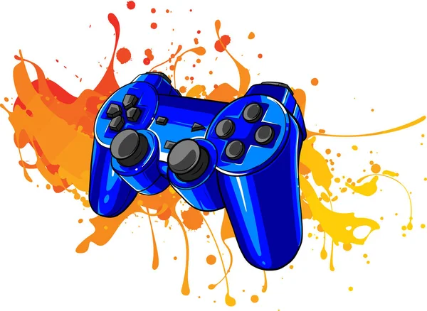 Jeu Joypad avec des taches colorées illustration vectorielle — Image vectorielle