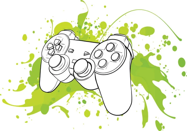 Jeu Joypad avec des taches colorées illustration vectorielle — Image vectorielle