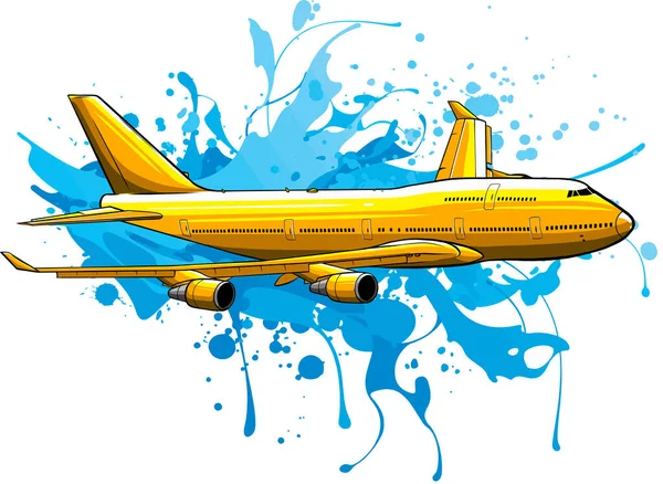 Illustration vectorielle art de l'avion coloré volant — Image vectorielle