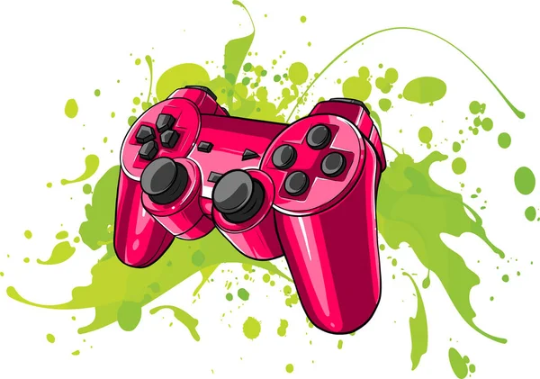 Juego Joypad con ilustración vectorial manchas de colores — Archivo Imágenes Vectoriales