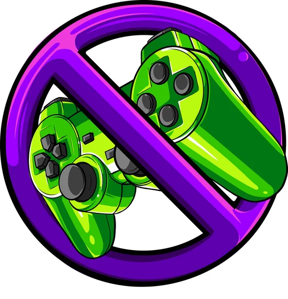 Symbole de l'interdiction Jeu contrôleur vectoriel illustration — Image vectorielle