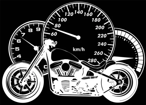 Moto personnalisée avec illustration vectorielle du compteur de vitesse — Image vectorielle