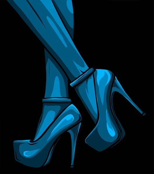 Jambes de femme dans les chaussures de mode illustration vectorielle — Image vectorielle