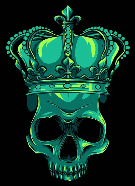 Cráneo King Crown diseño elemento vector ilustración — Archivo Imágenes Vectoriales