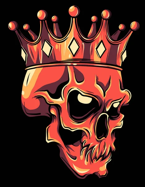 Cráneo King Crown diseño elemento vector ilustración — Vector de stock