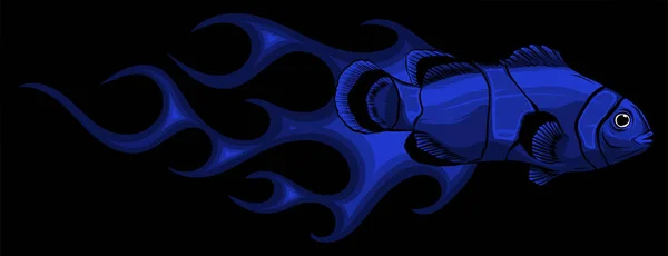 Resumen Quema de peces anémona, Ilustración vector diseño arte — Vector de stock
