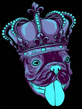 Vector Dog illustration king on black background vector
