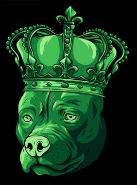 King Dog vector illustration on black background vector