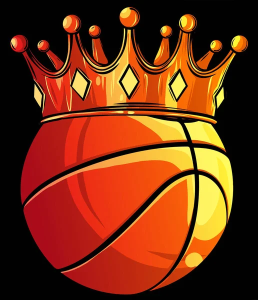 Bola de Basquete King Crown. ilustração vetorial deisgn — Vetor de Stock