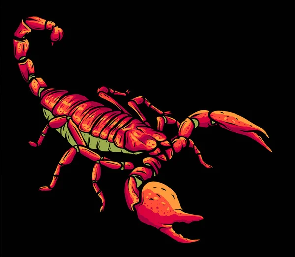 Illustration des Skorpion-Spinnentiers. Vektorgrafik — Stockvektor