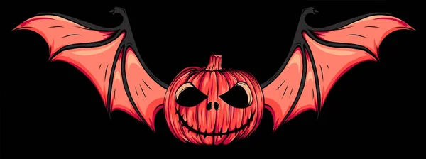 Spaventoso divertente Halloween zucche vettore illustrazione disegno — Vettoriale Stock