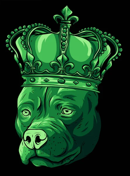 Векторная иллюстрация King Dog на чёрном фоне — стоковый вектор