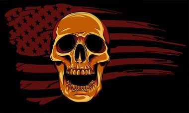 Kafatası ve bayrak. Vektör illüstrasyon tasarımı