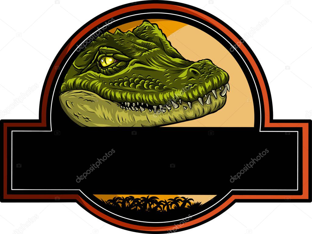 Crocodile head in a logo
