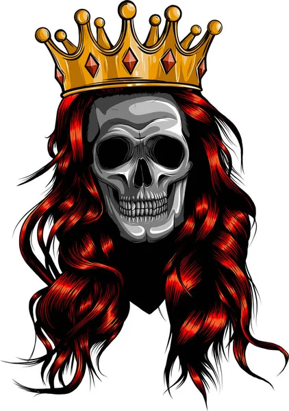 Crânio com uma coroa King. Ilustração vetorial. — Vetor de Stock