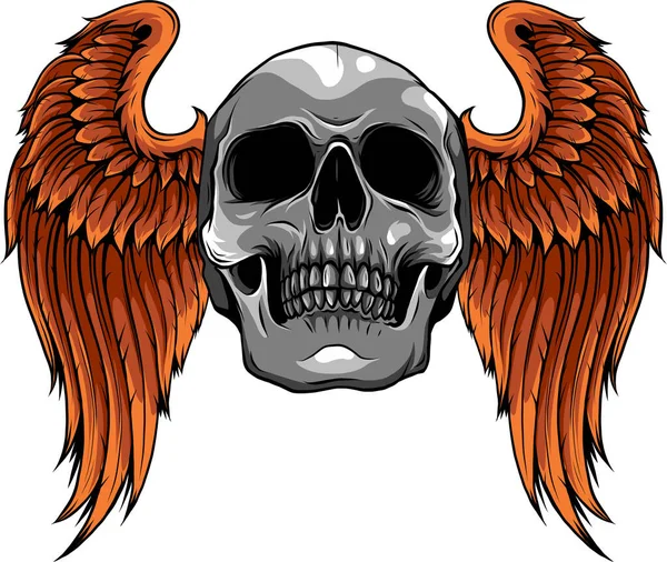 Vektorillustrasjon av Skull med Wings-design – stockvektor
