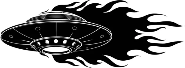 Abstract elemental vector illustration of flying saucer — Stock Vector