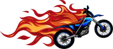 Motocross Hava Alevleri vektör illüstrasyon tasarımı
