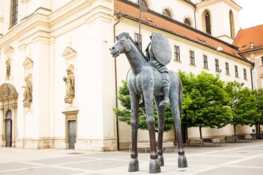Atlı heykelleri Jobst Lüksemburg Brno Moravyalı Square.