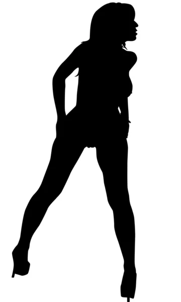 Sexy Woman Silhouette — Stock Vector