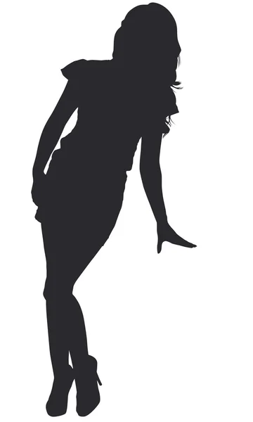 Silhouette sexy d'une femme penchée — Image vectorielle