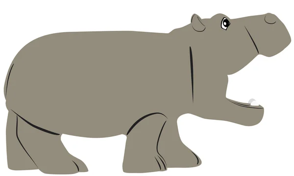 Dibujos animados hipopótamo — Vector de stock