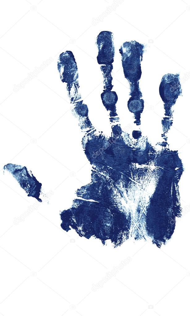 Blue print of a hand