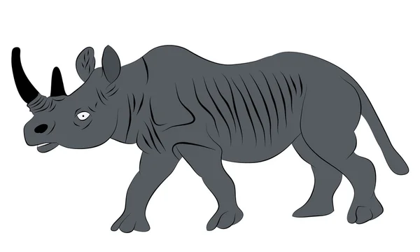 Rhinocéros sur fond blanc — Image vectorielle