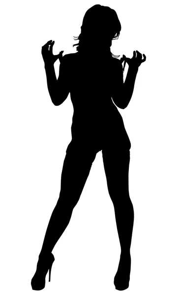 Sexy vrouw silhouet — Stockvector