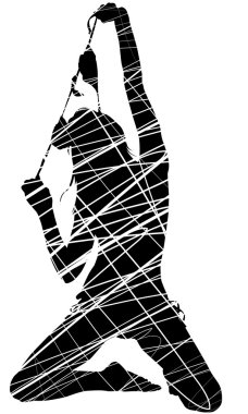 Karalanmış siluet seksi kadın