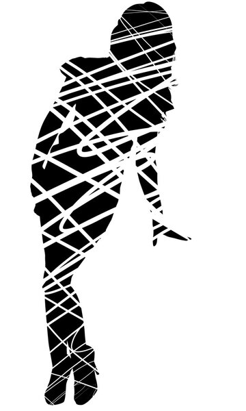 Scrawled silhouette sexy women