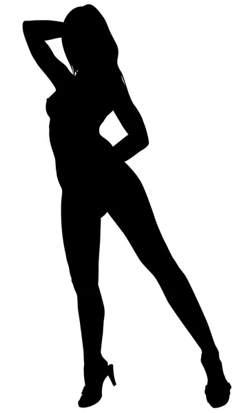 Sexy vrouw silhouet — Stockvector