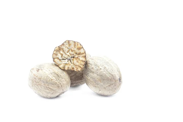 Nutmeg isolated on white background — Stock Photo, Image