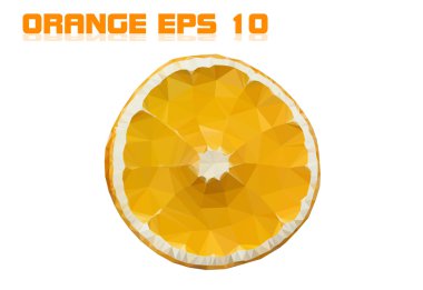 Turuncu izole üzerinde beyaz arka plan kurumuş. Düşük Poli sanat.