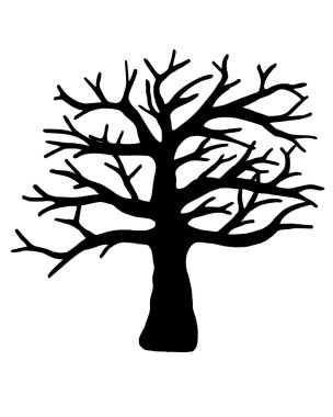 Beyaz arka plan üzerinde izole ağaç vektör.