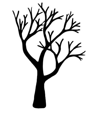 Beyaz arka plan üzerinde izole ağaç vektör.
