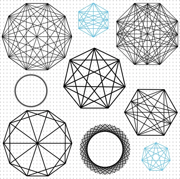 Wzory geometryczne wielokątów — Wektor stockowy