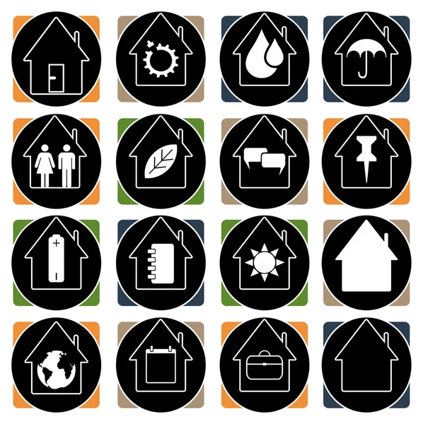 Set of house icons — Stock Vector