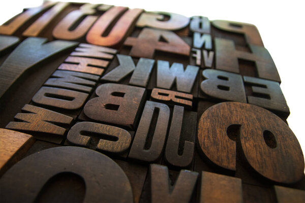 Wooden letterpress printing blocks
