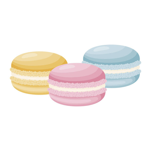 Cartoon macarons french cookeis. Vector illustration