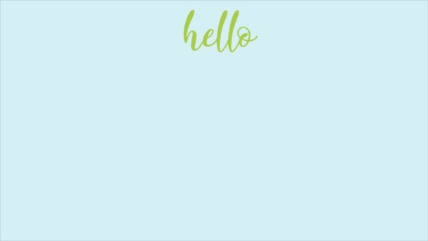 Hallo Frühling Schriftzug Auf Blauem Hintergrund Mit Weißen Gänseblümchen Herum — Stockvideo