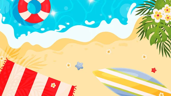 Fundo Praia Verão Ilustração Vetorial — Vetor de Stock